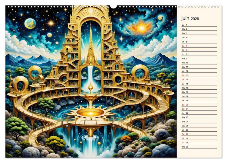Produktbild: Sentiers magiques (Calendrier mural 2026 DIN A2 vertical) calendrier de bureau