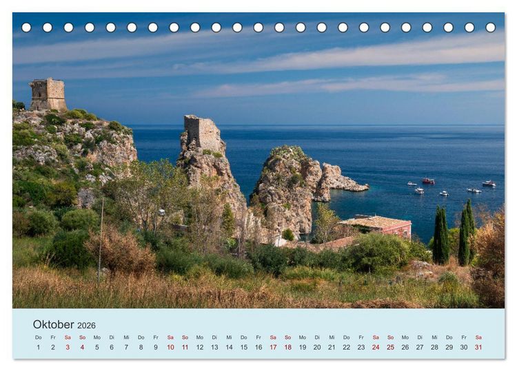 Produktbild: Sizilien &ndash; Die Insel, auf der es keinen Winter gibt (Tischkalender 2026 DIN A5 quer), CALVENDO Monatskalender