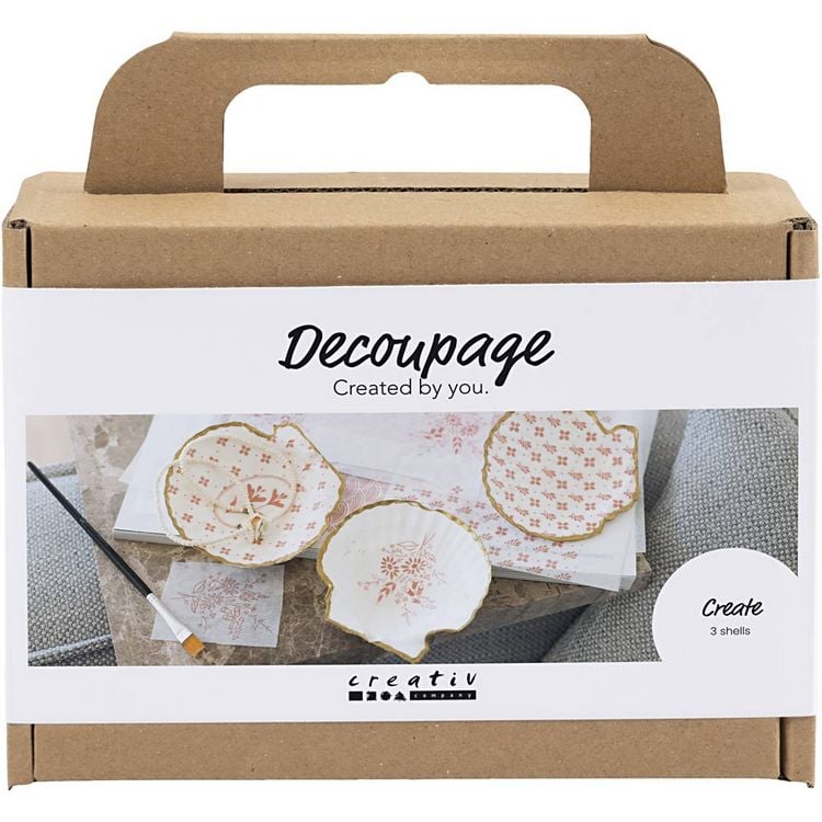 Produktbild: Creativ Company Mini Kreativ Set D&eacute;coupage, Muschelschalen, Rosa mattiert