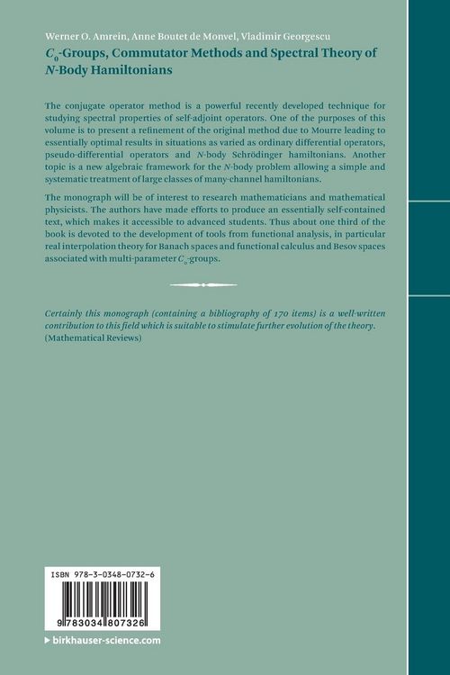 Produktbild: C0-Groups, Commutator Methods and Spectral Theory of N-Body Hamiltonians