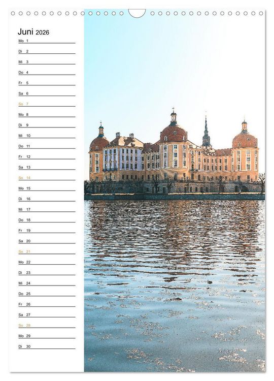 Produktbild: Sachsens Burgen und Schl&ouml;sser - Beschreibbarer Kalender mit Ortsangaben (Wandkalender 2026 DIN A3 hoch), CALVENDO Monatskalender