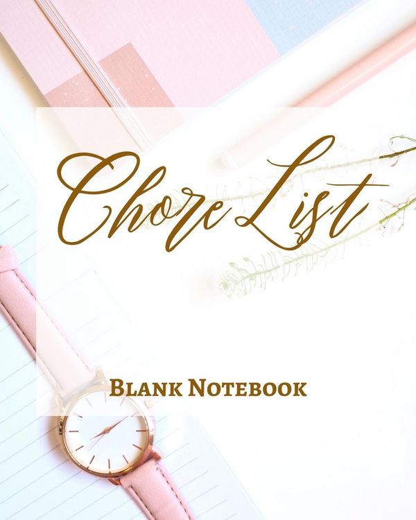 Produktbild: Chore List - Blank Notebook - Write It Down - Pastel Rose Pink Gold Brown Abstract Modern Contemporary Design