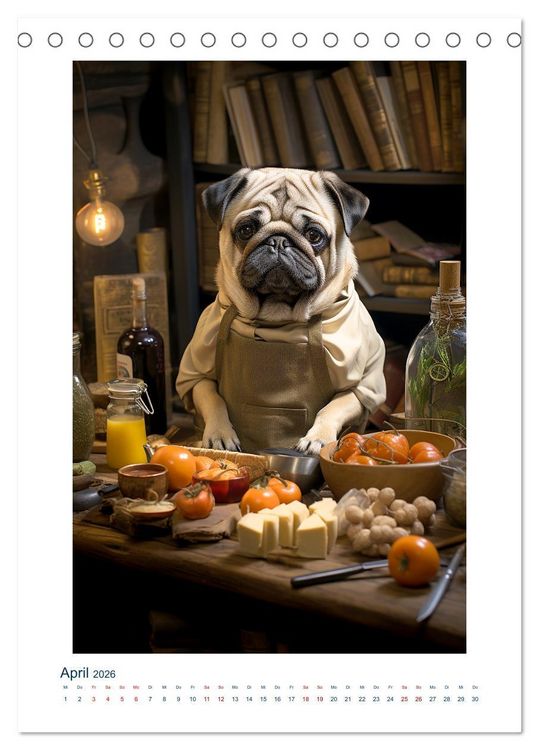 Produktbild: Der kleine Mops (Tischkalender 2026 DIN A5 hoch), CALVENDO Monatskalender