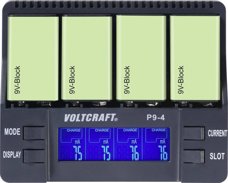 Produktbild: VOLTCRAFT P9-4 9V-Block-Ladeger&auml;t NiCd, NiMH, LiIon 9V Block