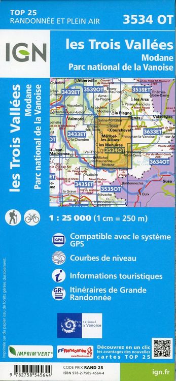 Produktbild: Les Trois Vall&eacute;es. Modane. PN de La Vanoise 1:25 000