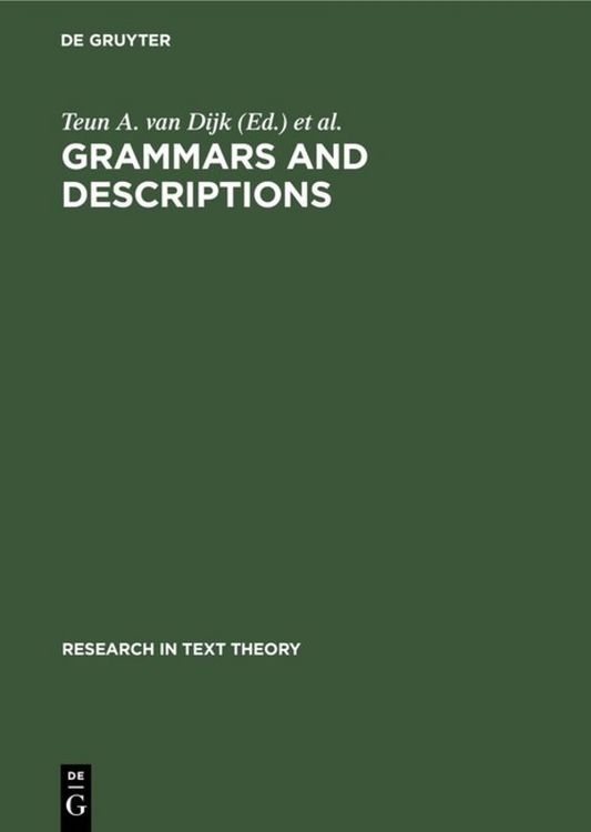 Produktbild: Grammars and Descriptions