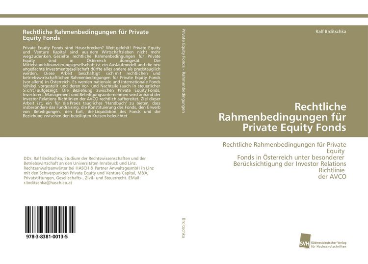 Produktbild: Rechtliche Rahmenbedingungen f&uuml;r Private Equity Fonds