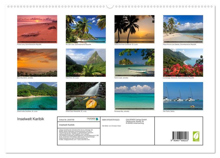 Produktbild: Inselwelt Karibik (Wandkalender 2026 DIN A2 quer), CALVENDO Monatskalender