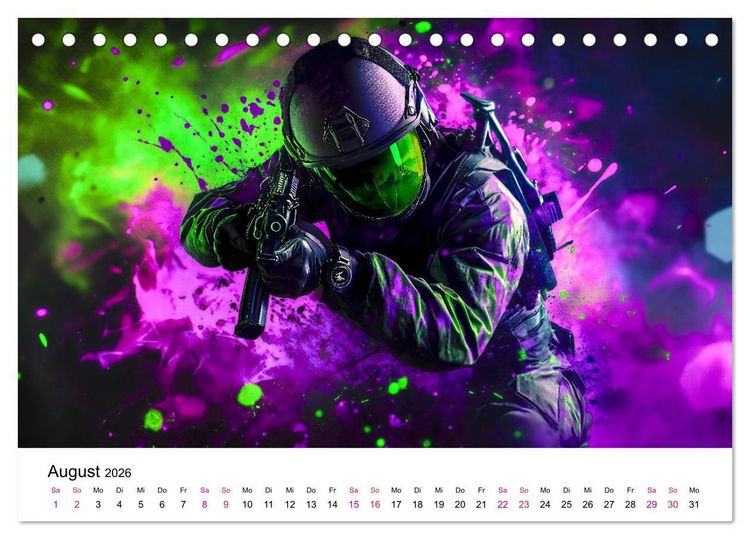 Produktbild: Paintball cool (Tischkalender 2026 DIN A5 quer), CALVENDO Monatskalender