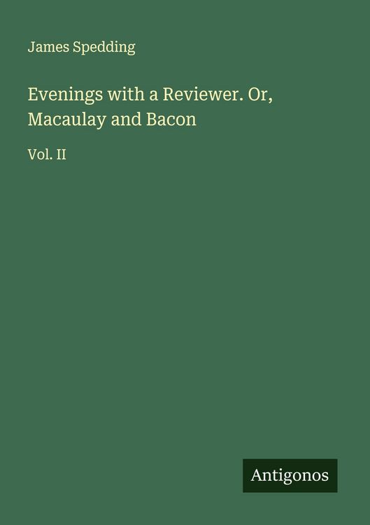 Produktbild: Evenings with a Reviewer. Or, Macaulay and Bacon