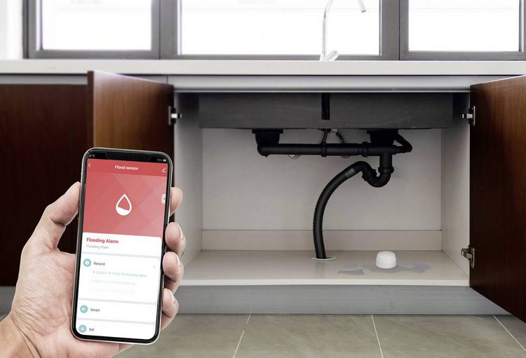 Produktbild: Sygonix SY-6515316 Funk-Wassermelder mit App-Steuerung batteriebetrieben