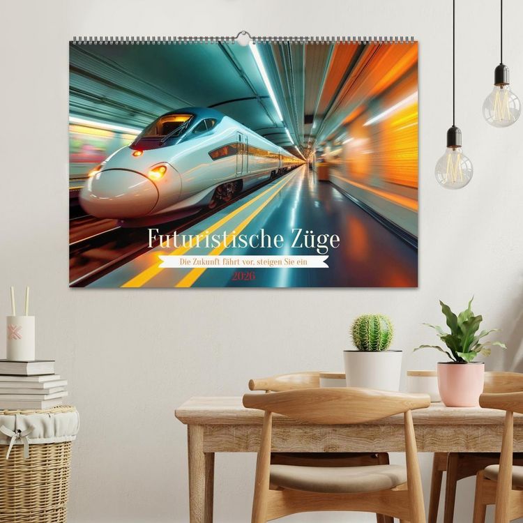 Produktbild: Futuristische Z&uuml;ge (Wandkalender 2026 DIN A2 quer), CALVENDO Monatskalender