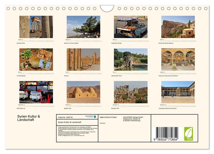 Produktbild: Syrien Kultur & Landschaft (Wandkalender 2027 DIN A4 quer), CALVENDO Monatskalender