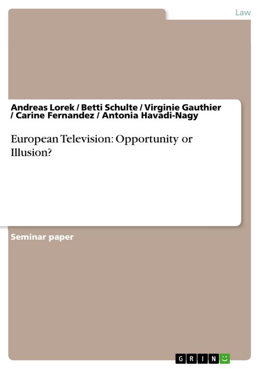 Produktbild: European Television: Opportunity or Illusion?