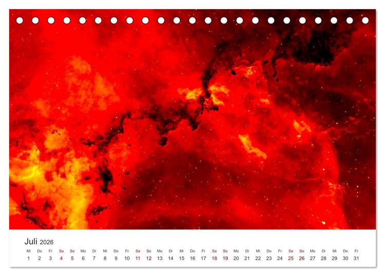 Produktbild: Nebel & Galaxien - Faszination Weltraum (Tischkalender 2026 DIN A5 quer), CALVENDO Monatskalender