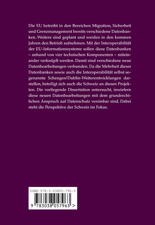 Produktbild: Die Interoperabilit&auml;t der EU-Informationssysteme