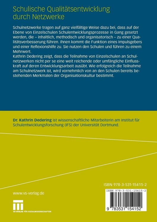 Produktbild: Schulische Qualit&auml;tsentwicklung durch Netzwerke