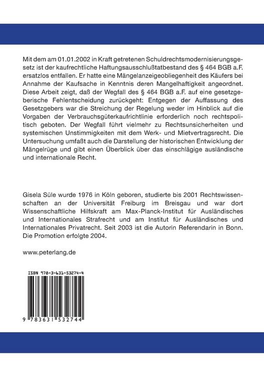 Produktbild: M&auml;ngelkenntnis und Gew&auml;hrleistung