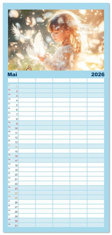 Produktbild: Familienplaner 2026 - Der letzte Funke Magie mit 5 Spalten (Wandkalender, 21 x 45 cm) CALVENDO