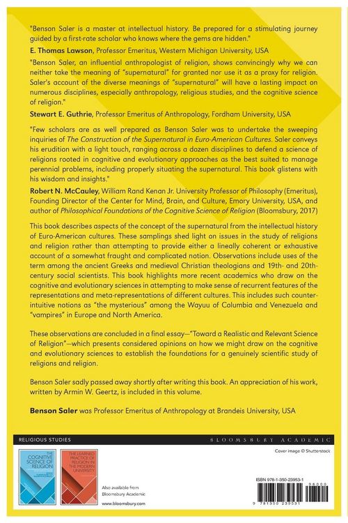 Produktbild: The Construction of the Supernatural in Euro-American Cultures