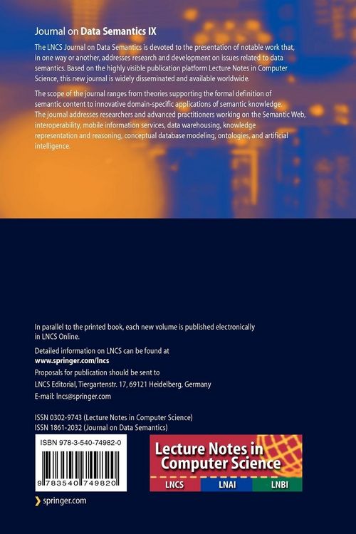 Produktbild: Journal on Data Semantics IX