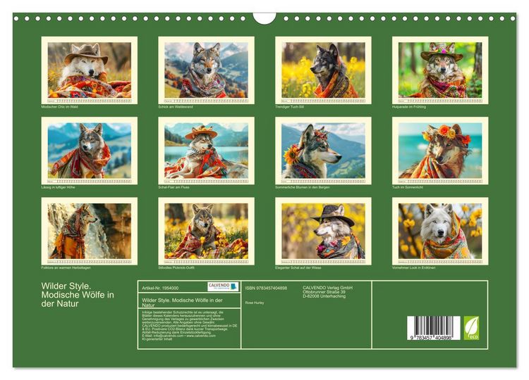 Produktbild: Wilder Style. Modische W&ouml;lfe in der Natur (Wandkalender 2026 DIN A3 quer), CALVENDO Monatskalender