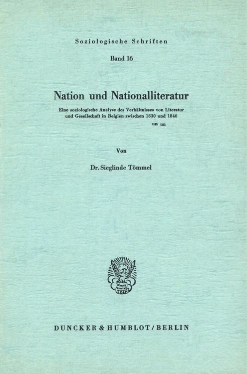 Produktbild: Nation und Nationalliteratur.