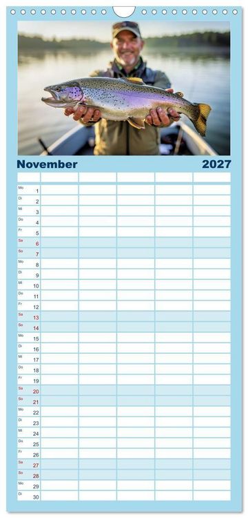 Produktbild: Familienplaner 2027 - Forellen im Fluss mit 5 Spalten (Wandkalender, 21 x 45 cm) CALVENDO
