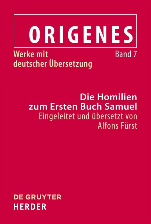 Produktbild: Die Homilien zum Ersten Buch Samuel