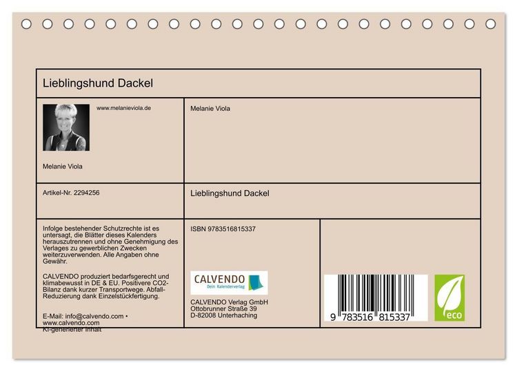 Produktbild: Lieblingshund Dackel (Tischkalender 2027 DIN A5 quer), CALVENDO Monatskalender