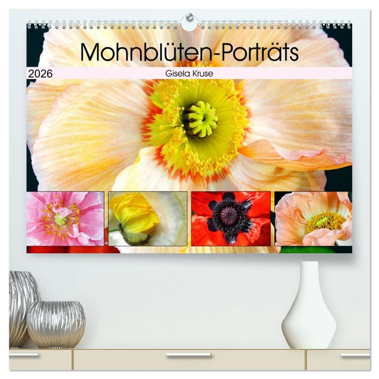 Produktbild: Mohnbl&uuml;ten-Portr&auml;ts (hochwertiger Premium Wandkalender 2026 DIN A2 quer), Kunstdruck in Hochglanz