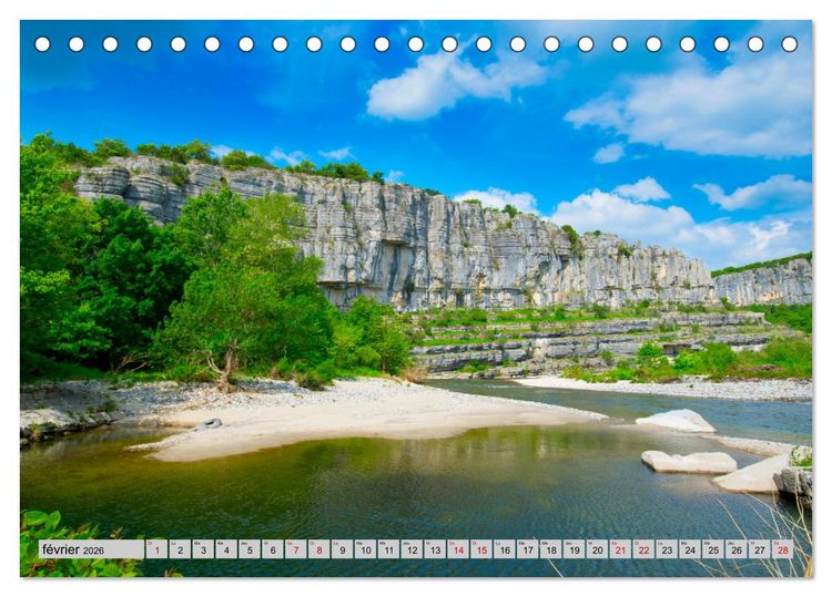 Produktbild: La beaut&eacute; de l'Ard&egrave;che (Calendrier de bureau 2026 DIN A5 vertical), CALVENDO calendrier mensuel