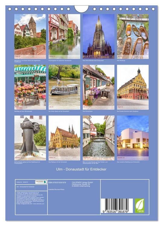 Produktbild: Ulm - Donaustadt f&uuml;r Entdecker (Wandkalender 2026 DIN A4 hoch), CALVENDO Monatskalender