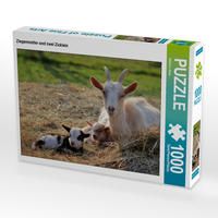 Produktbild: CALVENDO Puzzle Ziegenmutter und zwei Zicklein 1000 Teile Lege-Gr&ouml;&szlig;e 64 x 48 cm Foto-Puzzle Bild von Sabine L&ouml;wer
