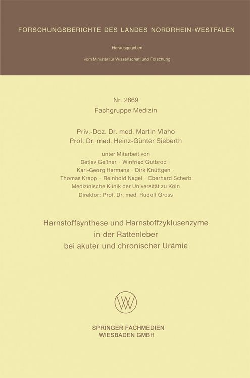 Produktbild: Harnstoffsynthese und Harnstoffzyklusenzyme in der Rattenleber bei akuter und chronischer Ur&auml;mie