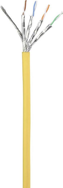 Produktbild: Renkforce RF-5153664 RJ45 Patchkabel CAT 6a S/FTP 10.00 m Gelb mit Rastnasenschutz, Flammwidrig 1 St.