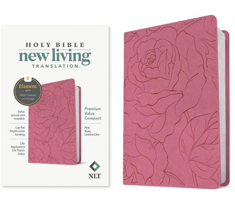Produktbild: NLT Premium Value Compact Bible, Filament Enabled (Leatherlike, Pink Rose)