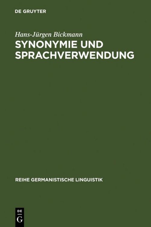 Produktbild: Synonymie und Sprachverwendung