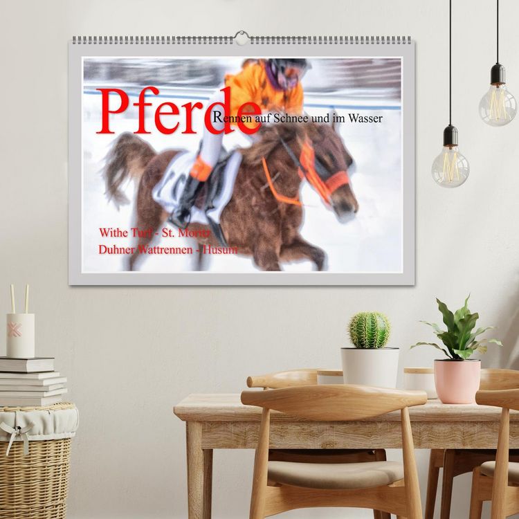 Produktbild: Pferde-Rennen auf Schnee und im Wasser (Wandkalender 2026 DIN A2 quer), CALVENDO Monatskalender