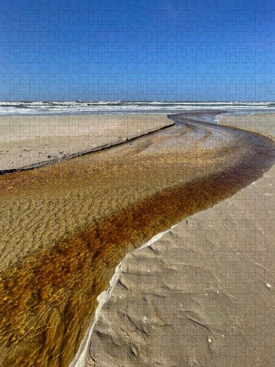 Produktbild: CALVENDO Puzzle Schmaler Wasserlauf am Strand von Sankt Peter-Ording | 1000 Teile Lege-Gr&ouml;&szlig;e 64x48cm Foto-Puzzle f&uuml;r gl&uuml;ckliche Stunden