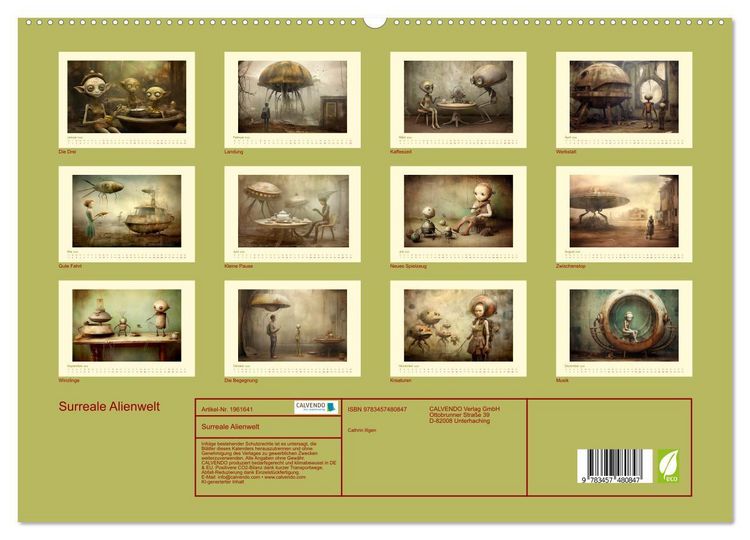 Produktbild: Surreale Alienwelt (hochwertiger Premium Wandkalender 2026 DIN A2 quer), Kunstdruck in Hochglanz