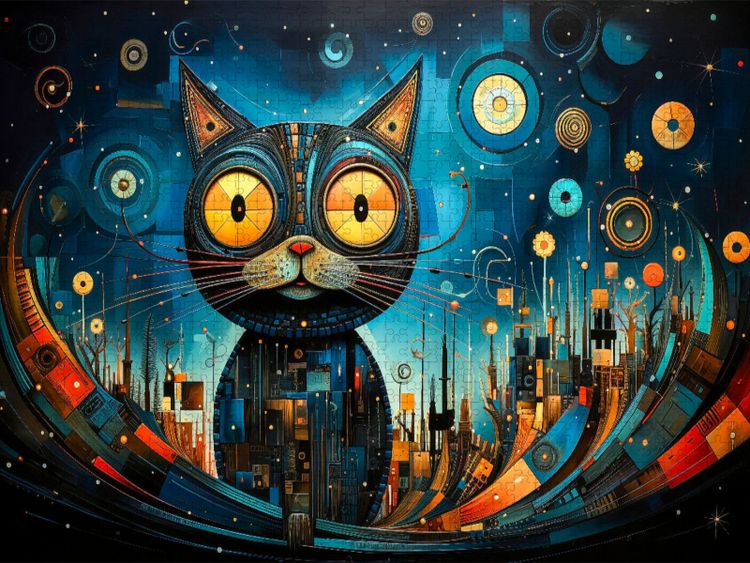 Produktbild: CALVENDO Puzzle Katzen, eine atemberaubende Welt | 1000 Teile Lege-Gr&ouml;&szlig;e 64x48cm Foto-Puzzle f&uuml;r gl&uuml;ckliche Stunden