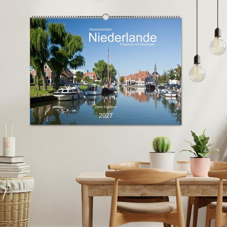 Produktbild: Hausbooturlaub Niederlande - Friesland und Groningen (Wandkalender 2027 DIN A2 quer), CALVENDO Monatskalender