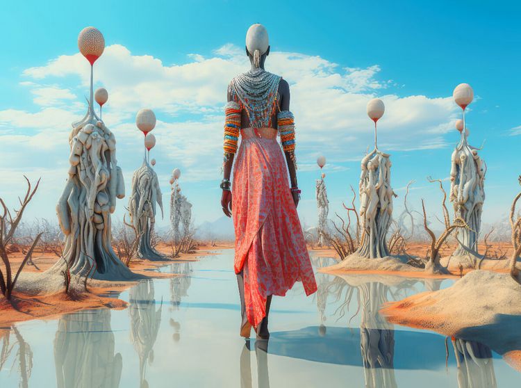 Produktbild: CALVENDO Puzzle Surrealismus trifft Massai-Kultur | 2000 Teile Lege-Gr&ouml;&szlig;e 90x67cm Foto-Puzzle f&uuml;r gl&uuml;ckliche Stunden