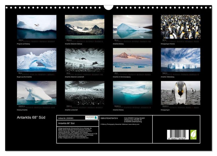 Produktbild: Antarktis 68&deg; S&uuml;d (Wandkalender 2026 DIN A3 quer), CALVENDO Monatskalender