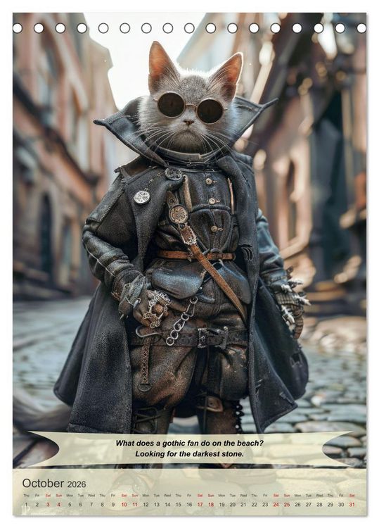 Produktbild: Funny animals in gothic style (Desk Calendar 2026 DIN A5 portrait), CALVENDO 12 Month DeskCalendar