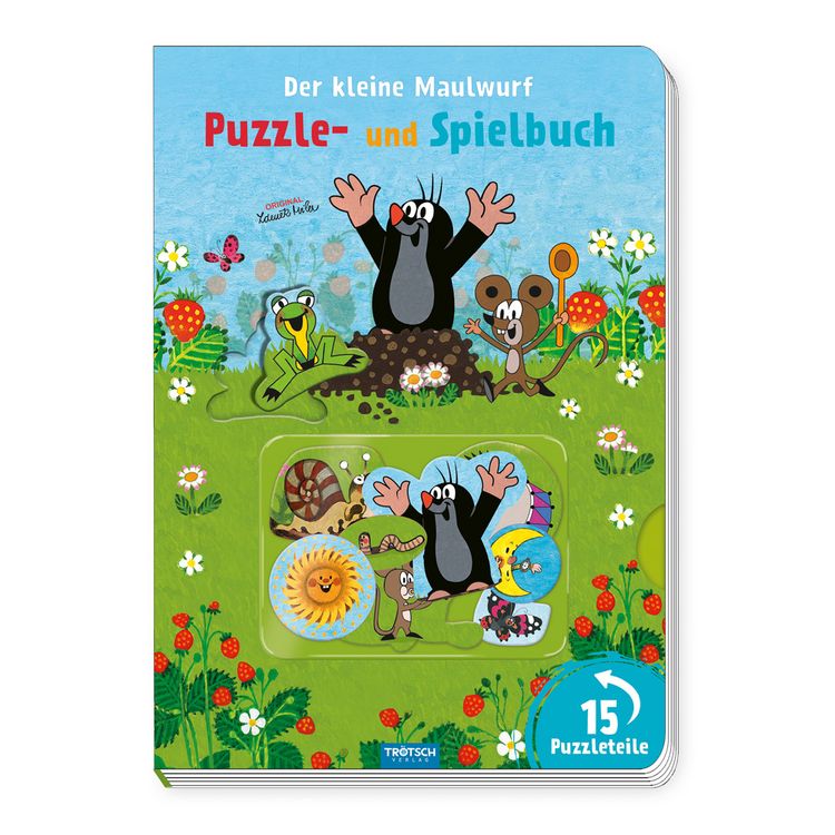 Produktbild: Tr&ouml;tsch Der kleine Maulwurf Puzzle- und Spielbuch Pappenbuch