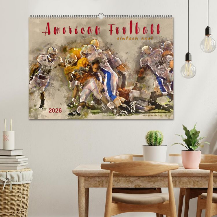 Produktbild: American Football - einfach cool (Wandkalender 2026 DIN A2 quer), CALVENDO Monatskalender