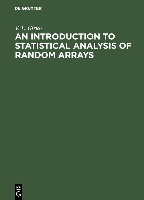 Produktbild: An Introduction to Statistical Analysis of Random Arrays
