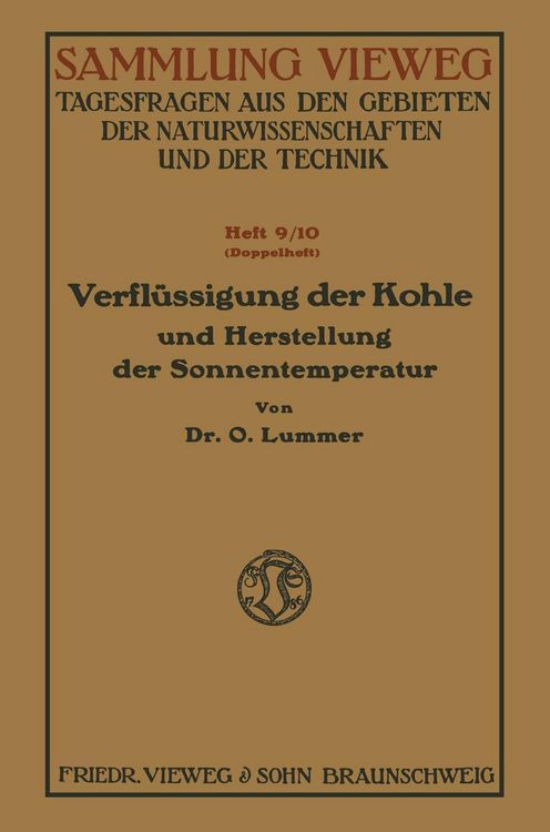 Produktbild: Verfl&uuml;ssigung der Kohle und Herstellung der Sonnentemperatur